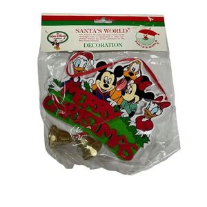 Disney Kurt Adler Santas World Mickey Mouse & Friends Wood Christmas Ornament